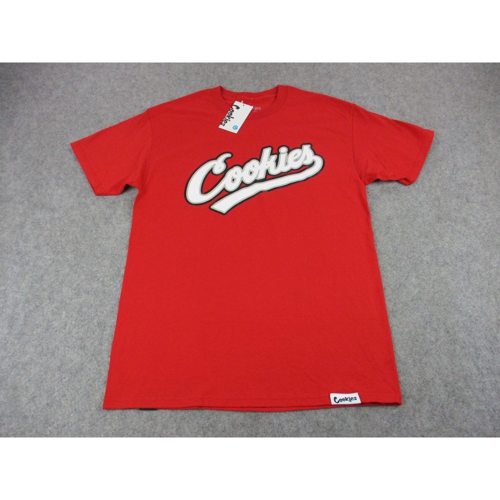 Cookies SF Shirt Mens Large Red White Spell Out Graphic Street Wear Tee‎